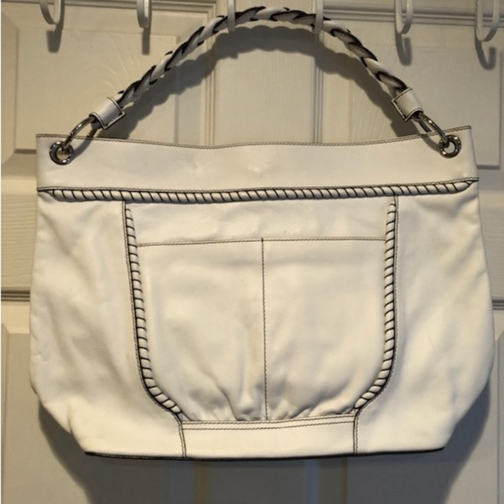 Large new white purse with handle
